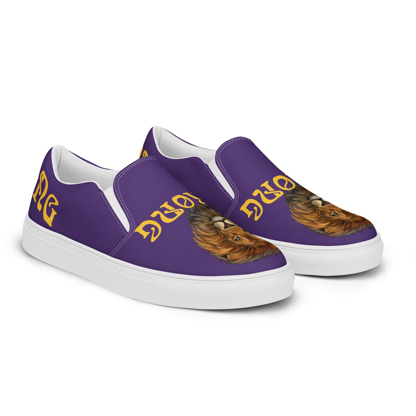 “STRONG”Purple Women’s Slip-On Canvas Shoes W/Yellow Font