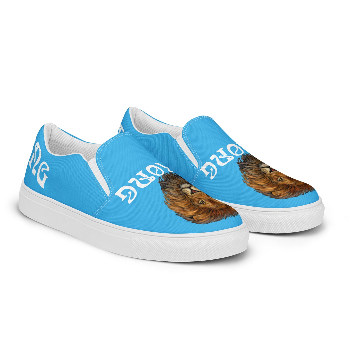 “STRONG”SkyBlue Women’s Slip-On Canvas Shoes W/White Font