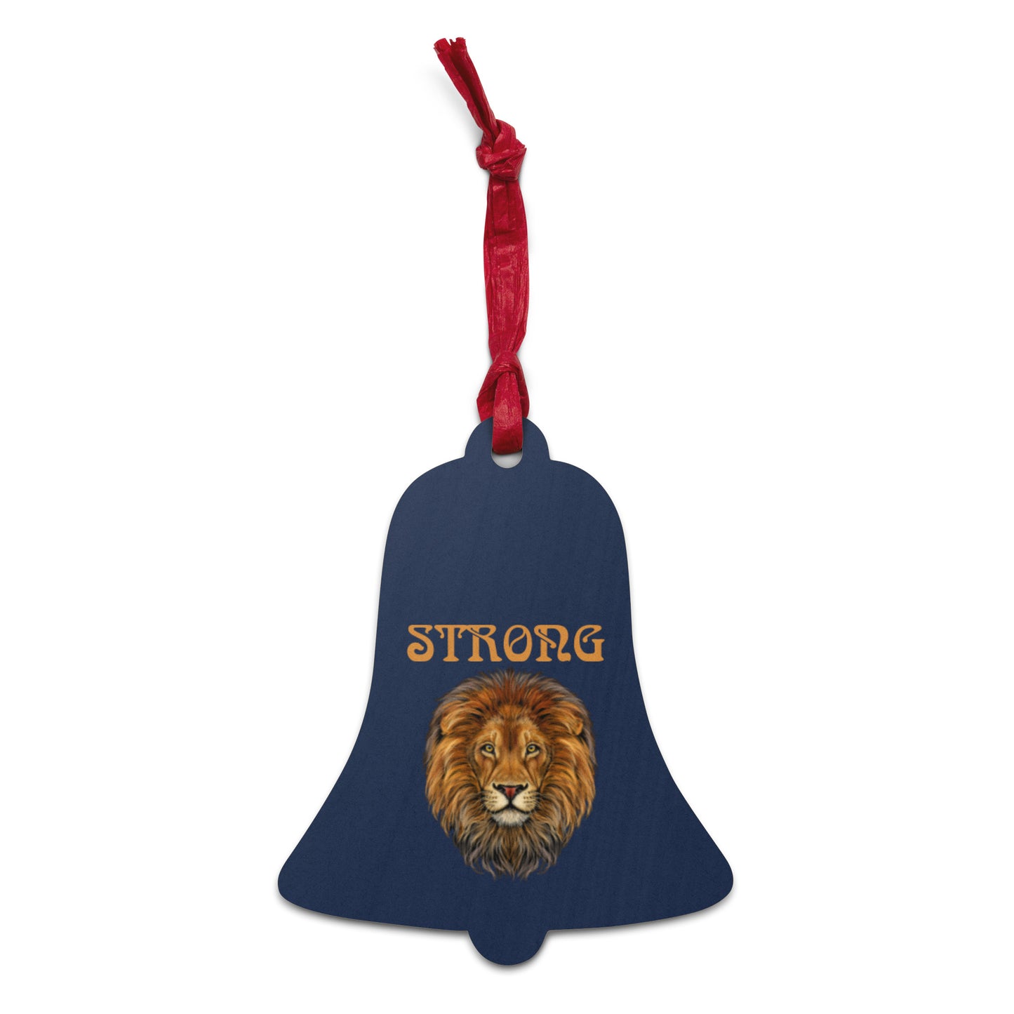 “STRONG”Navy Wooden Ornaments W/Fawn Font