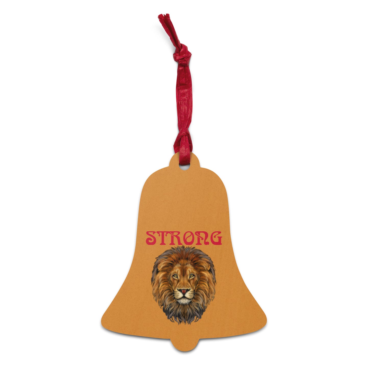 “STRONG” Bronze Wooden Ornaments W/Red Font