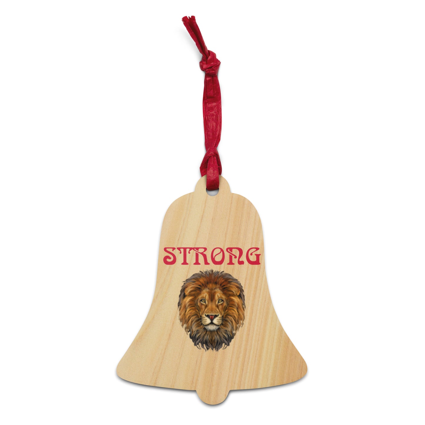 “STRONG”Wooden Ornaments W/Red Font