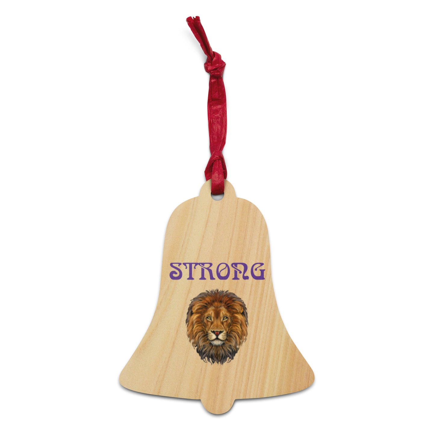“STRONG”Wooden Ornaments W/Purple Font