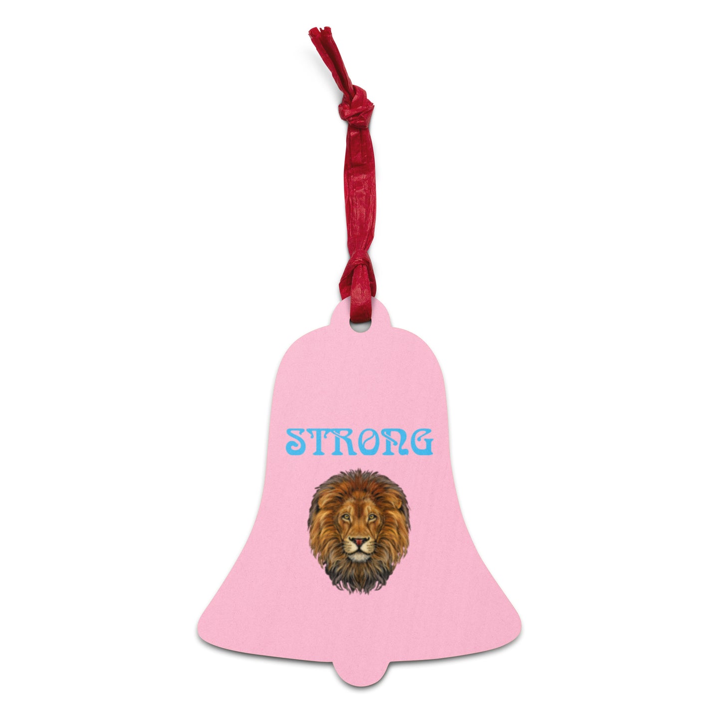 “STRONG”Cotton Candy Wooden Ornaments W/SkyBlue Font