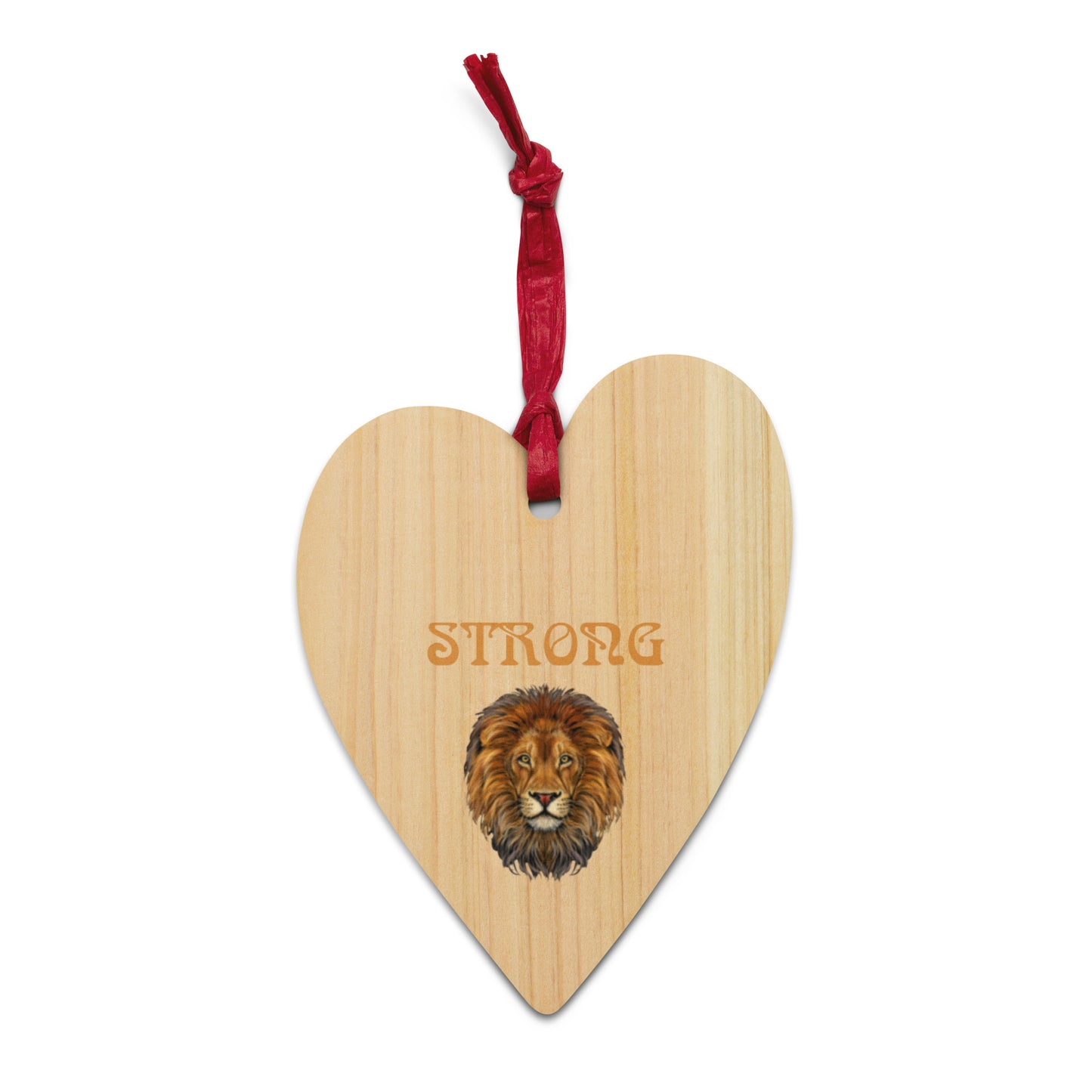 “STRONG”Wooden Ornaments W/Bronze Font