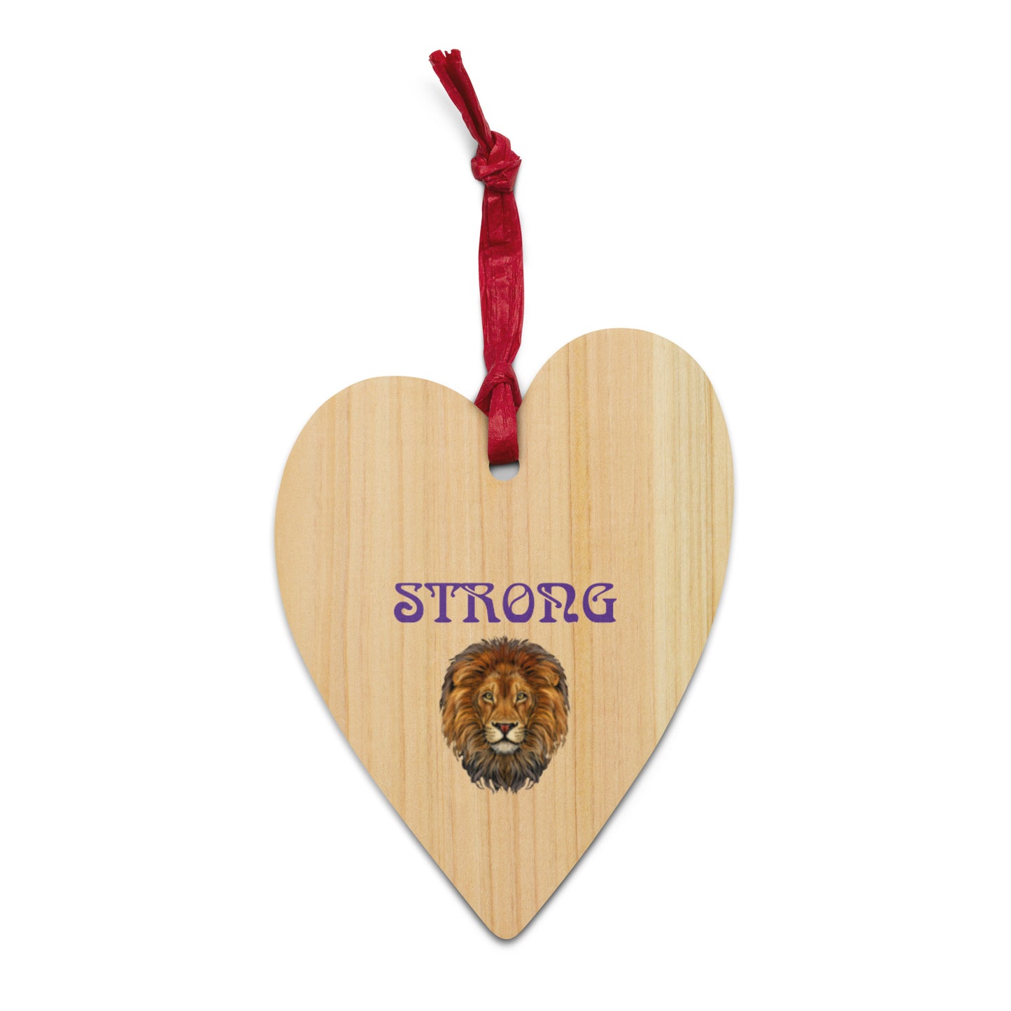 “STRONG”Wooden Ornaments W/Purple Font