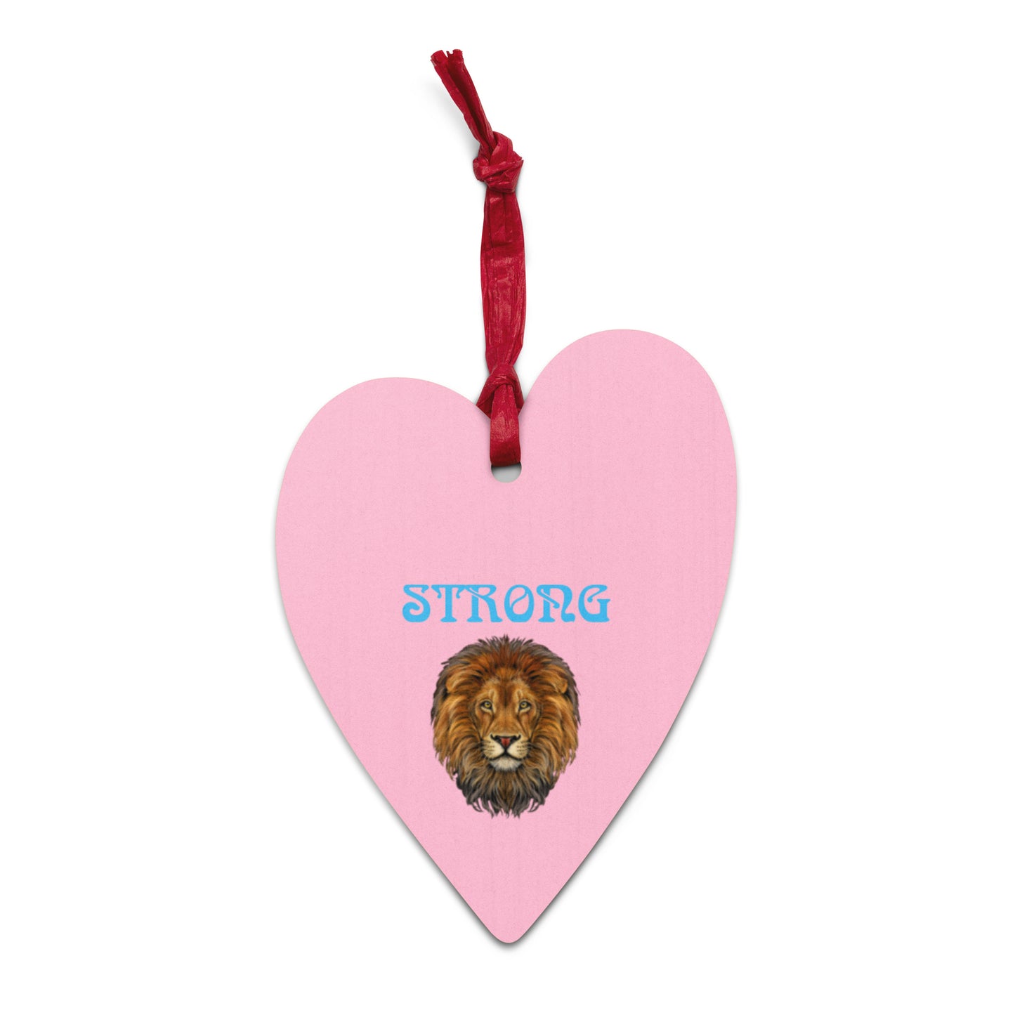 “STRONG”Cotton Candy Wooden Ornaments W/SkyBlue Font