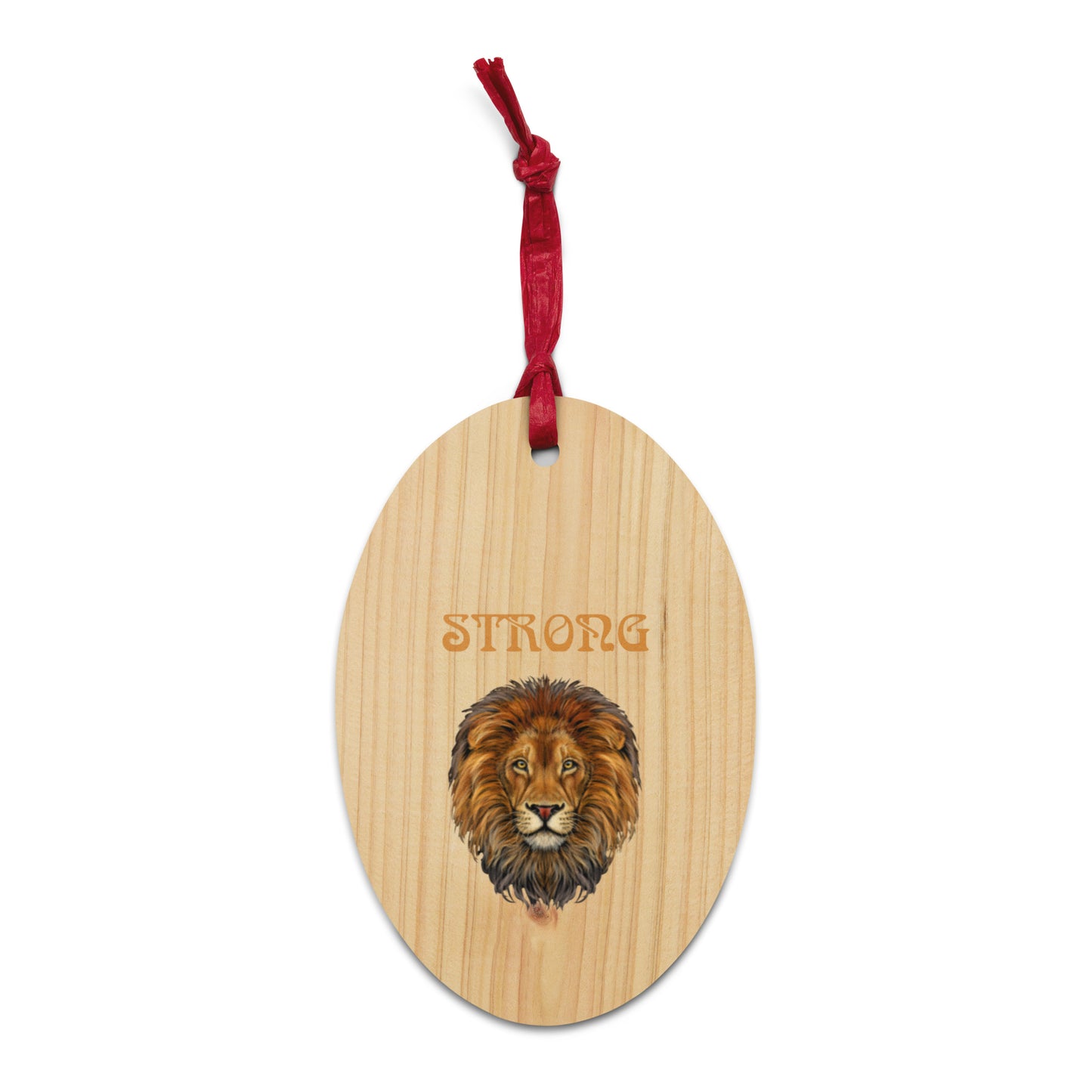 “STRONG”Wooden Ornaments W/Bronze Font