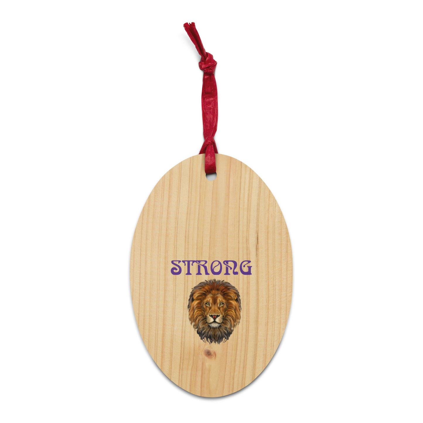 “STRONG”Wooden Ornaments W/Purple Font