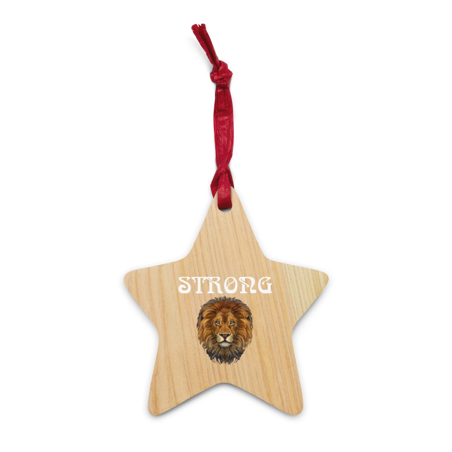 “STRONG”Wooden Ornaments W/White Font