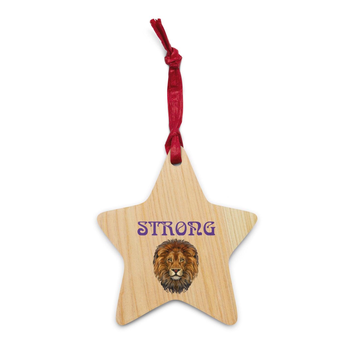 “STRONG”Wooden Ornaments W/Purple Font