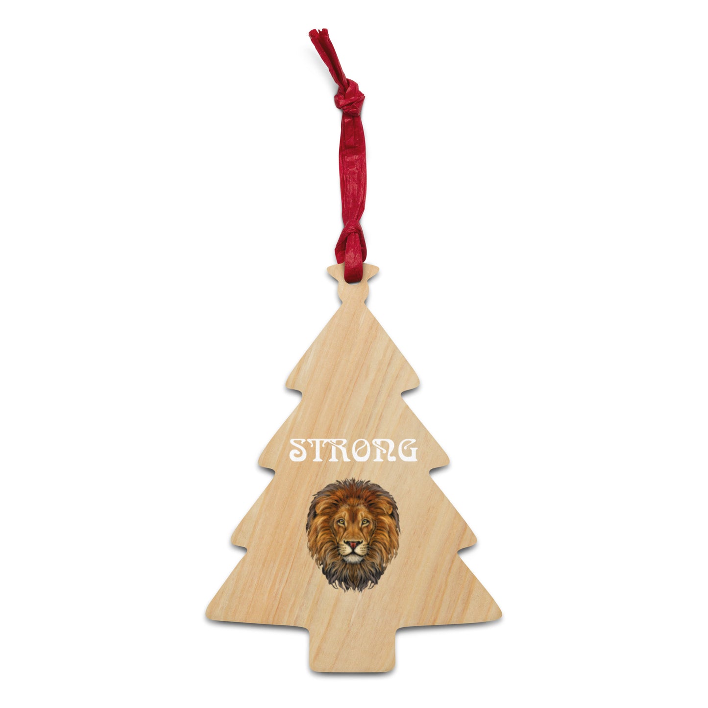 “STRONG”Wooden Ornaments W/White Font