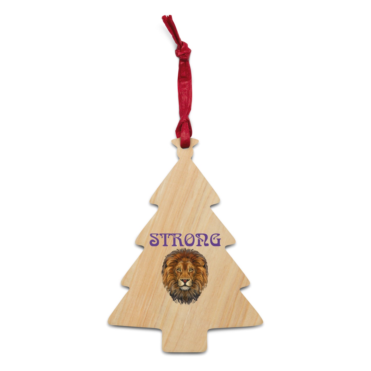 “STRONG”Wooden Ornaments W/Purple Font