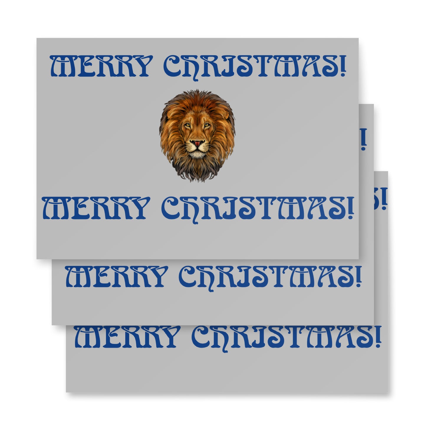 “STRONG”Silver Christmas Wrapping Paper Sheets W/Blue Font