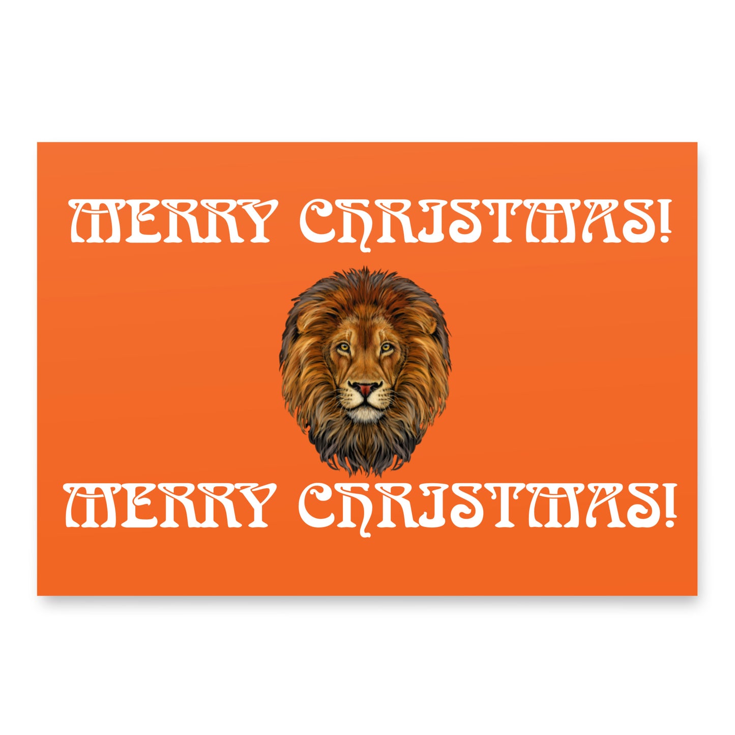 “STRONG” Orange Christmas Wrapping Paper Sheets W/White Font