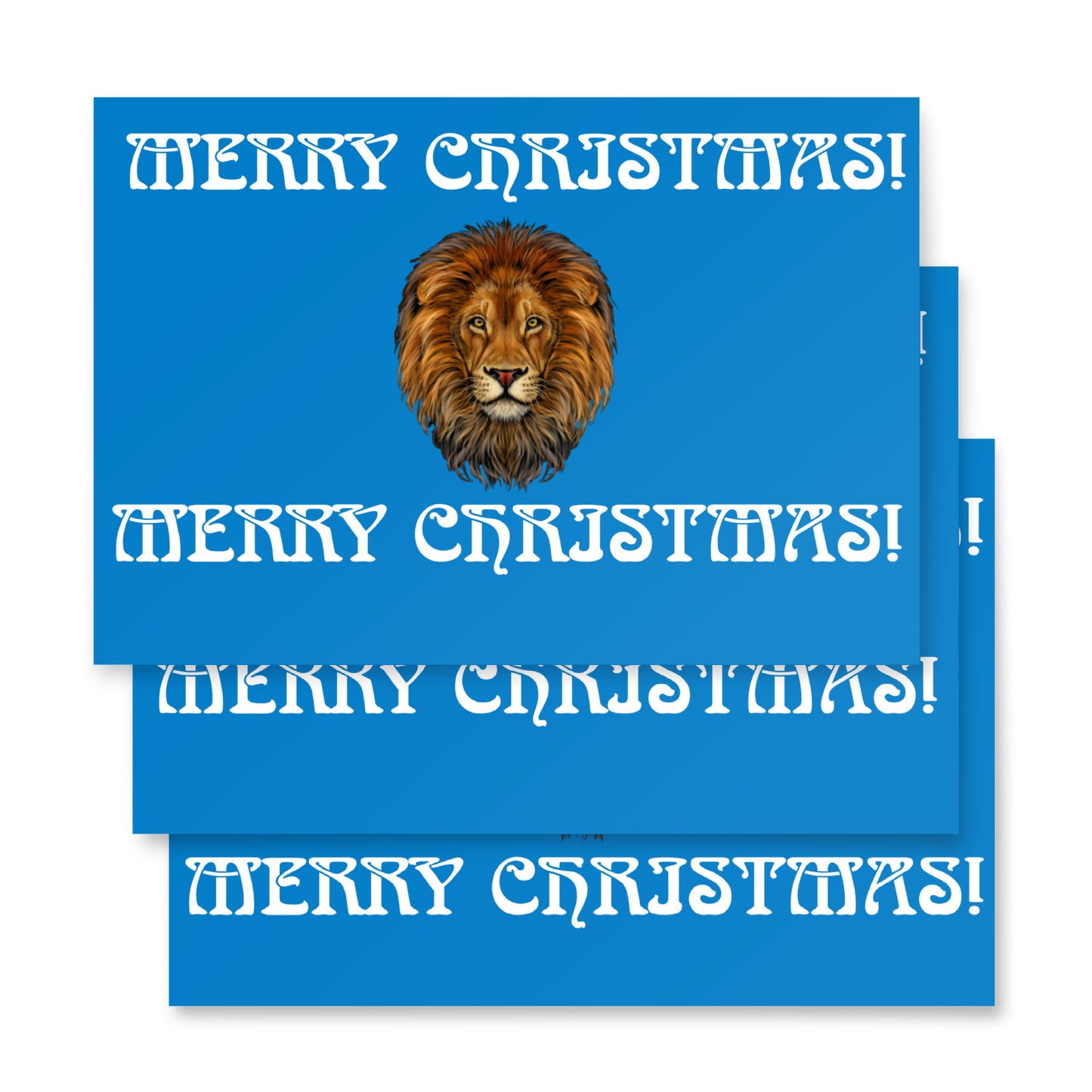 “STRONG”Blue Christmas Wrapping Paper Sheets W/White Font
