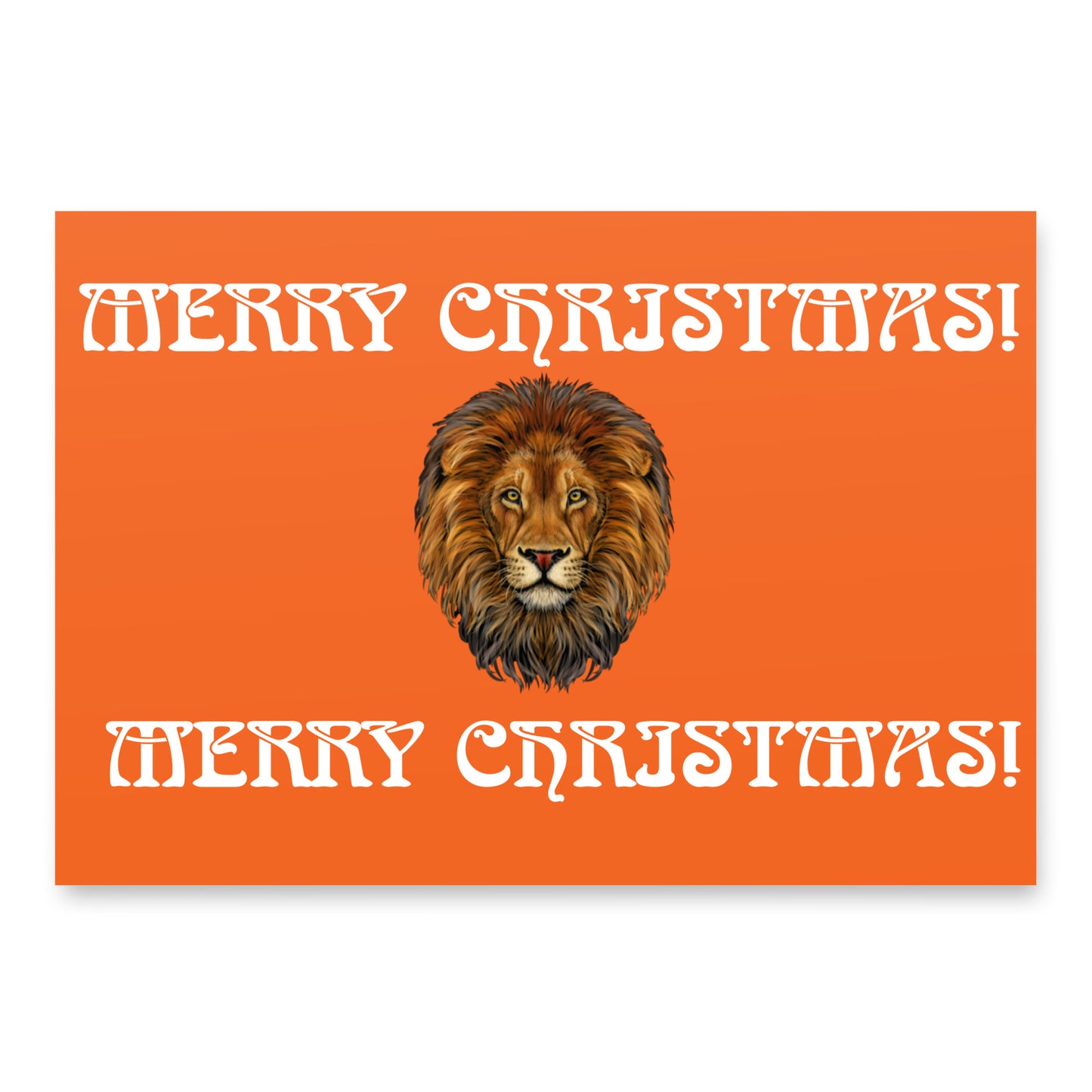 “STRONG” Orange Christmas Wrapping Paper Sheets W/White Font