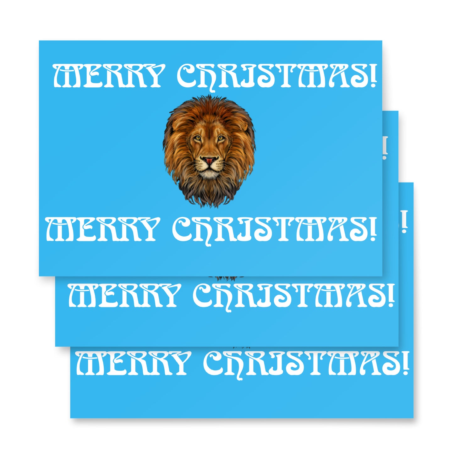 “STRONG” SkyBlue Christmas Wrapping Paper Sheets W/White Font