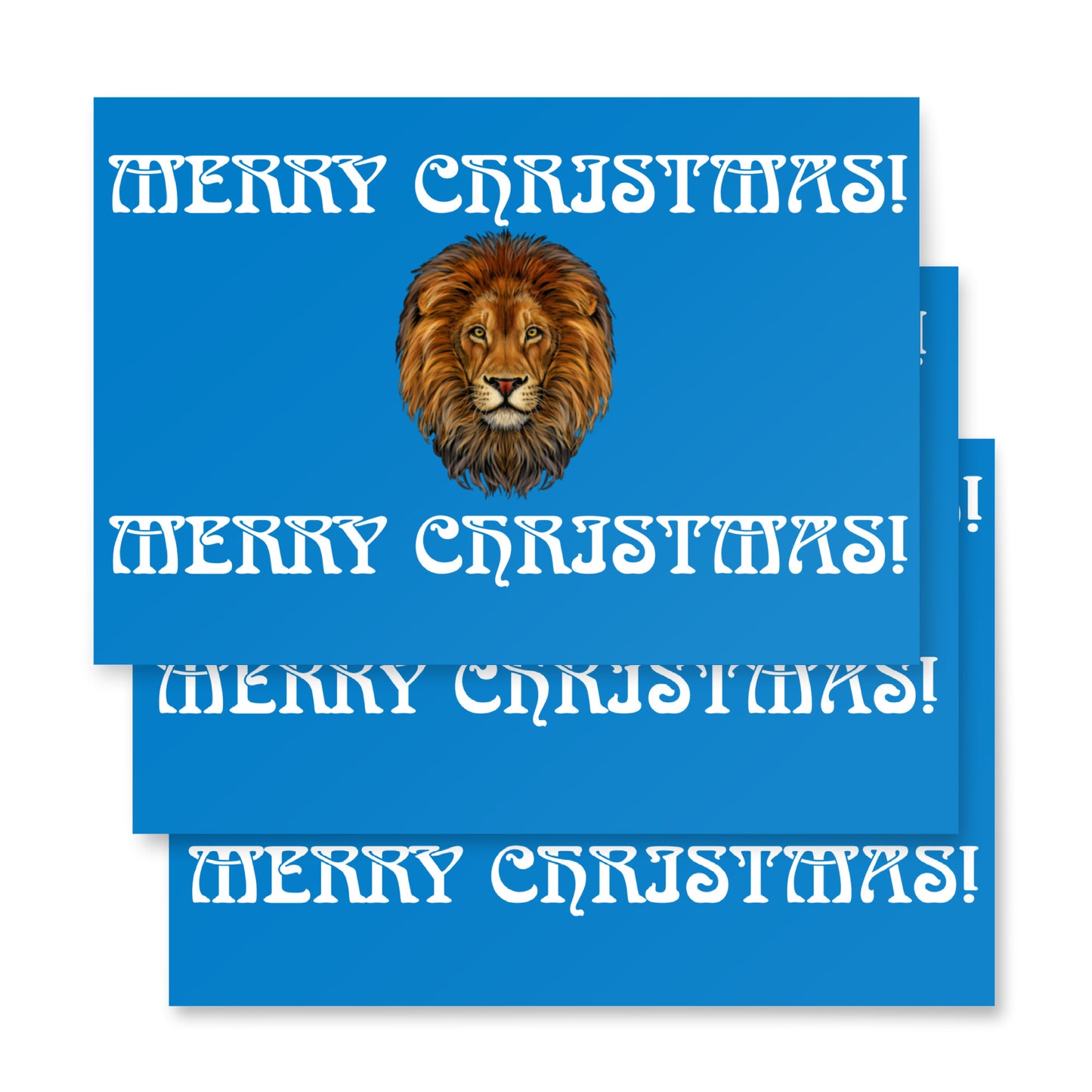 “STRONG”Blue Christmas Wrapping Paper Sheets W/White Font