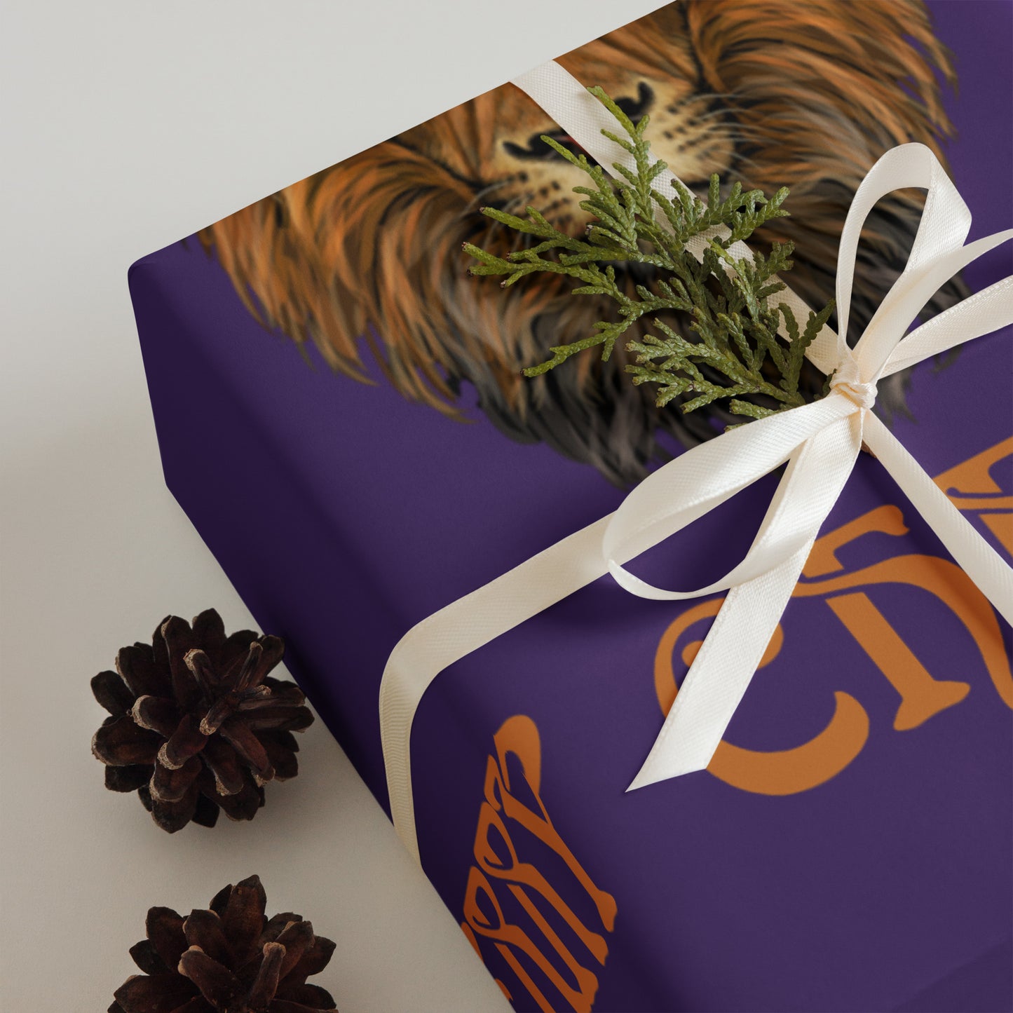 “STRONG”Purple Christmas Wrapping Paper Sheets W/Bronze Font