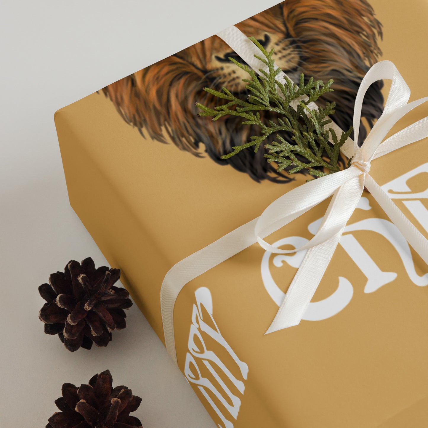“STRONG”Fawn Christmas Wrapping Paper Sheets W/White Font