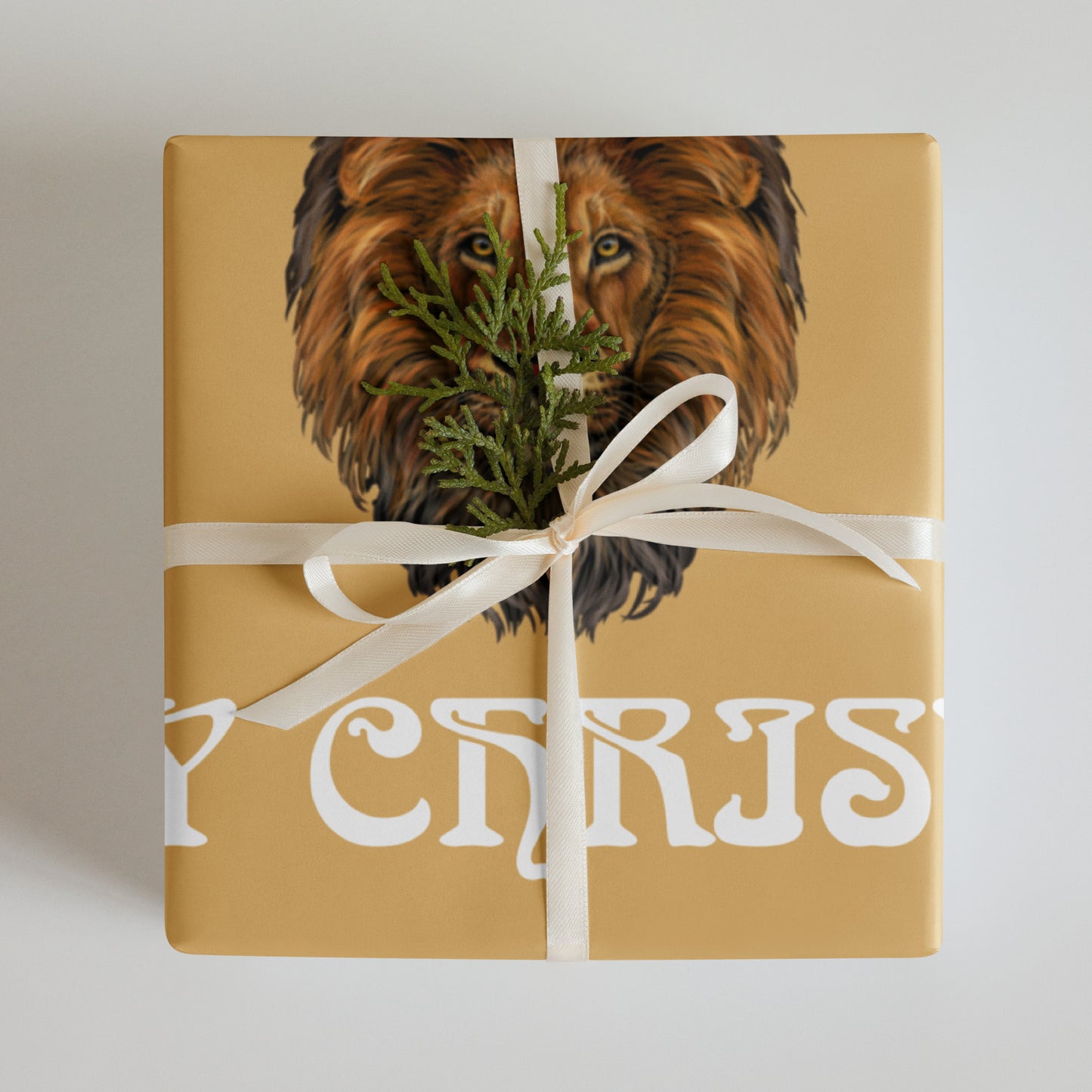 “STRONG”Fawn Christmas Wrapping Paper Sheets W/White Font