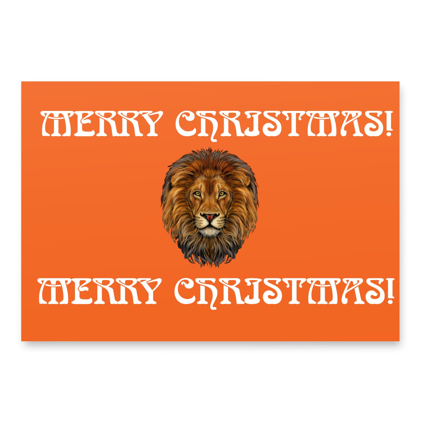 “STRONG” Orange Christmas Wrapping Paper Sheets W/White Font