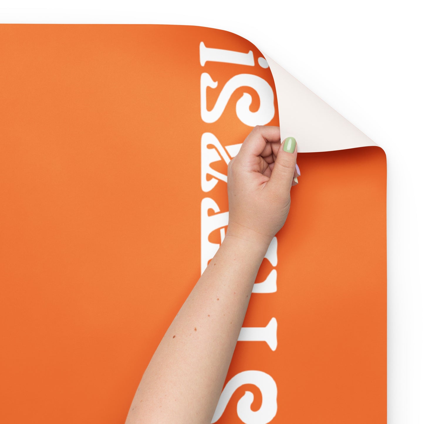 “STRONG” Orange Christmas Wrapping Paper Sheets W/White Font