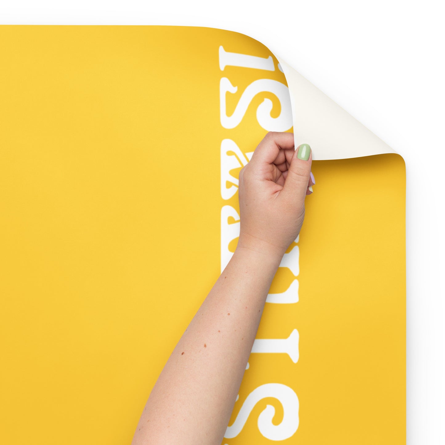 “STRONG”Yellow Christmas Wrapping paper Sheets W/White Font