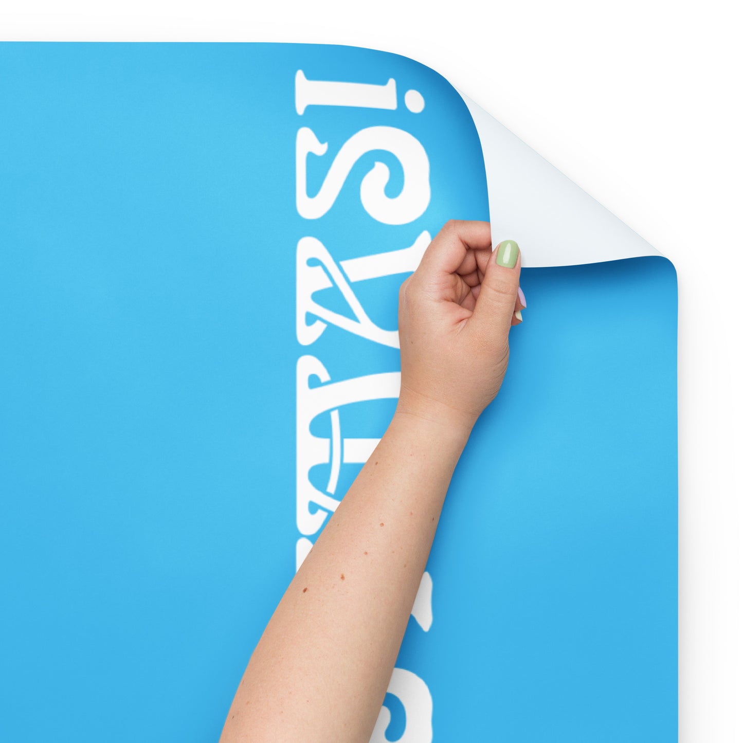 “STRONG” SkyBlue Christmas Wrapping Paper Sheets W/White Font