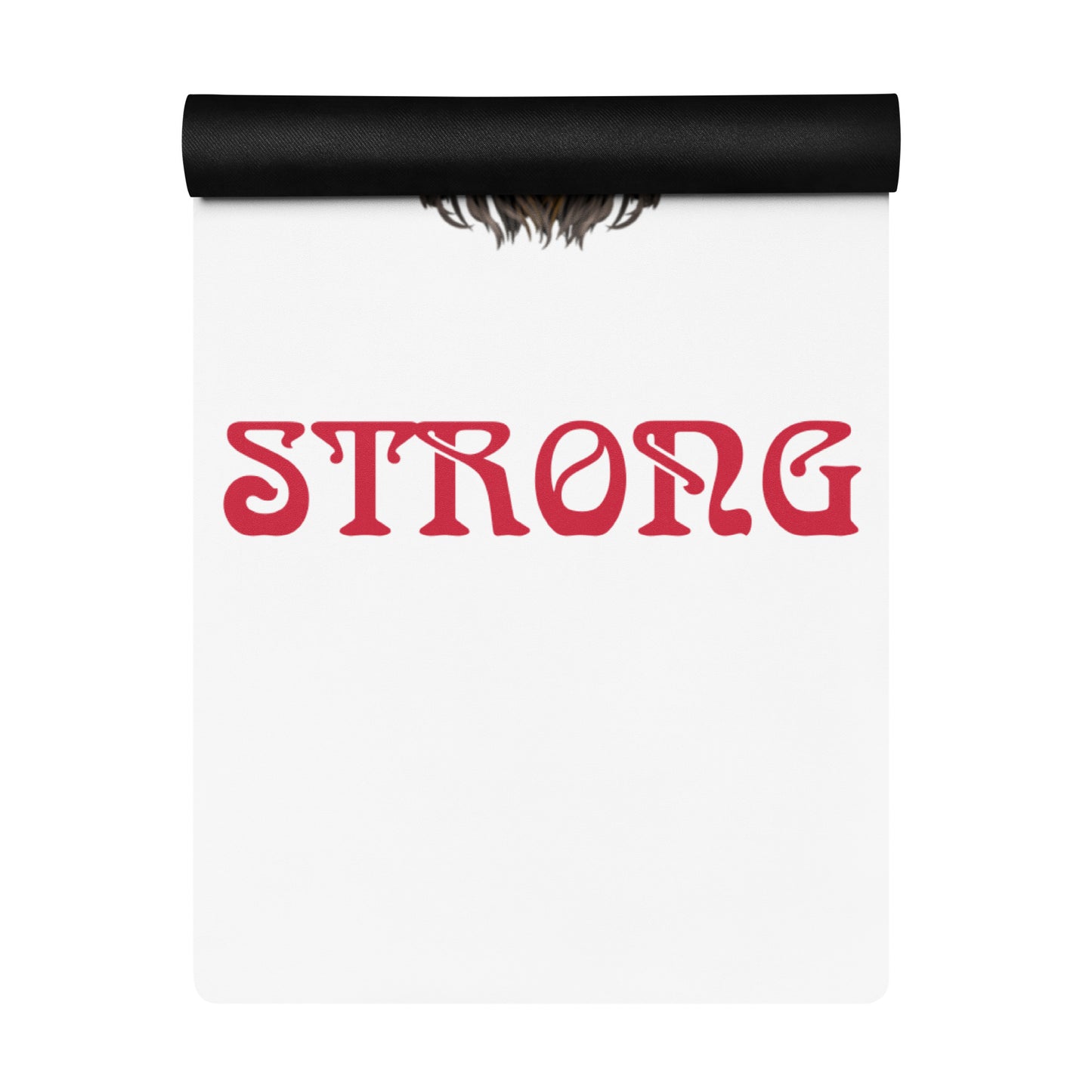 “STRONG”White Yoga Mat W/Red Font