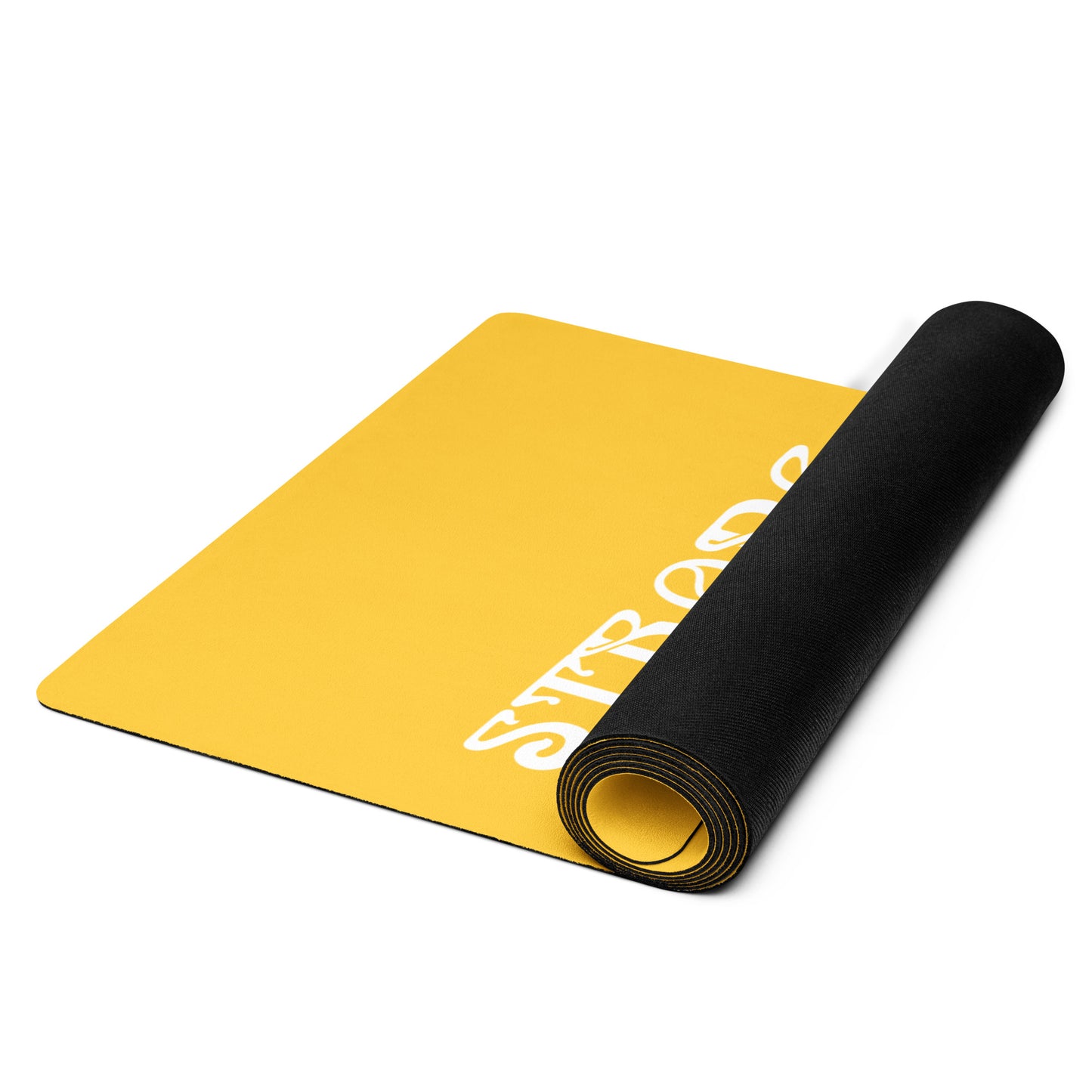 “STRONG”Yellow Yoga Mat W/White Font