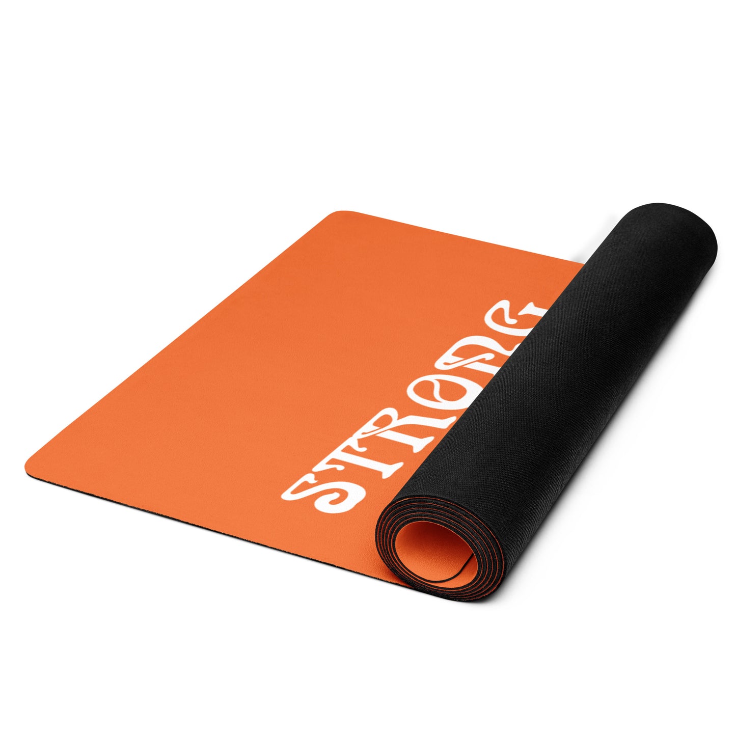 “STRONG”Orange Yoga Mat W/White Font