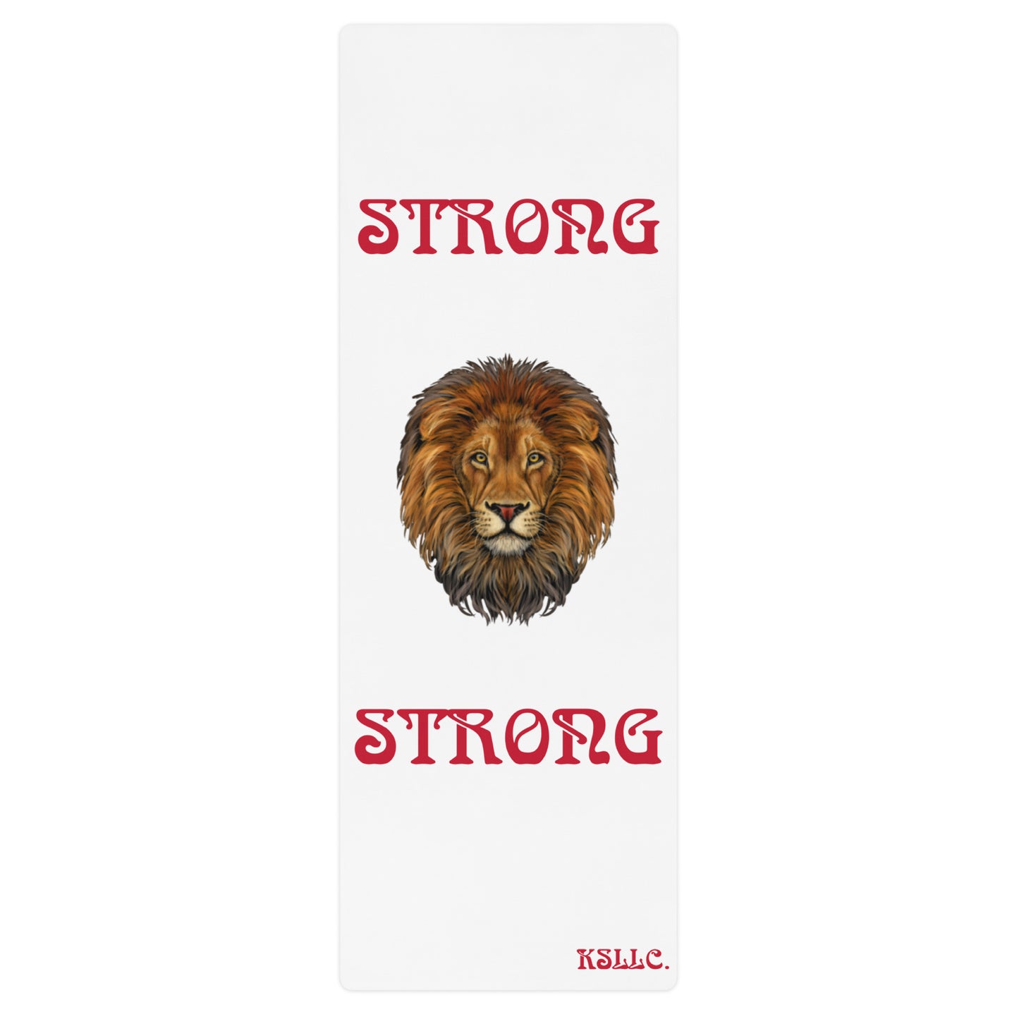 “STRONG”White Yoga Mat W/Red Font