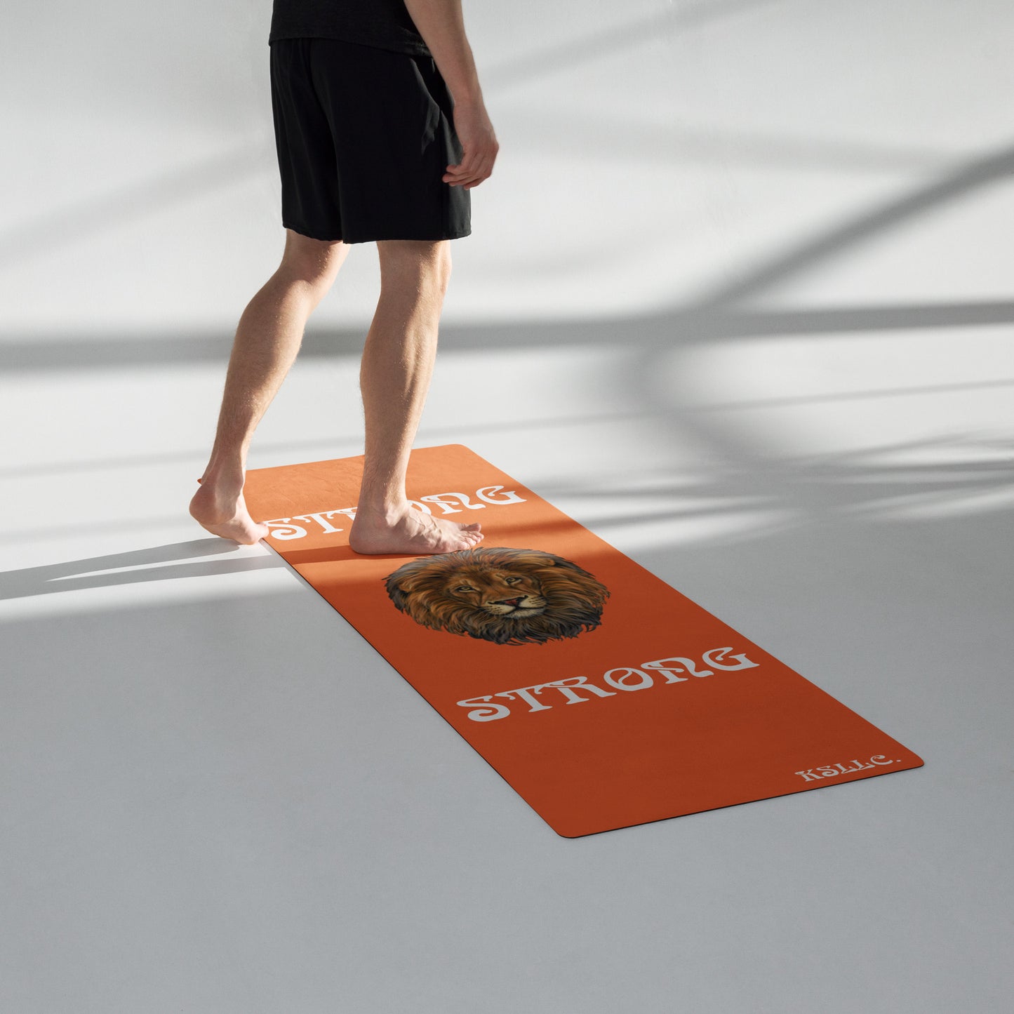 “STRONG”Orange Yoga Mat W/White Font