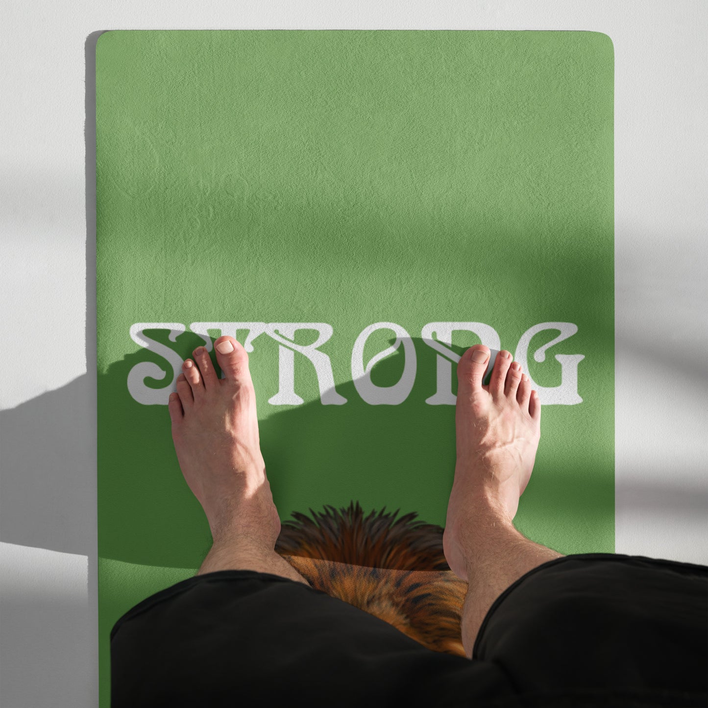 “STRONG”Green Yoga Mat W/White Font
