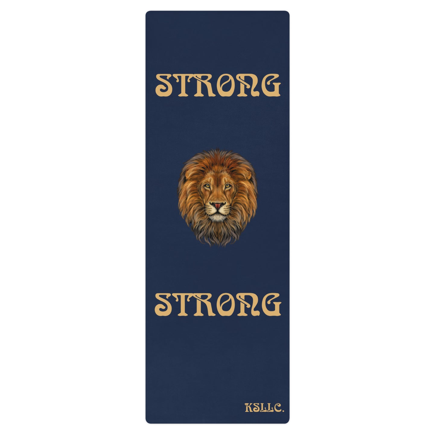 “STRONG”Navy Yoga Mat W/Fawn Font