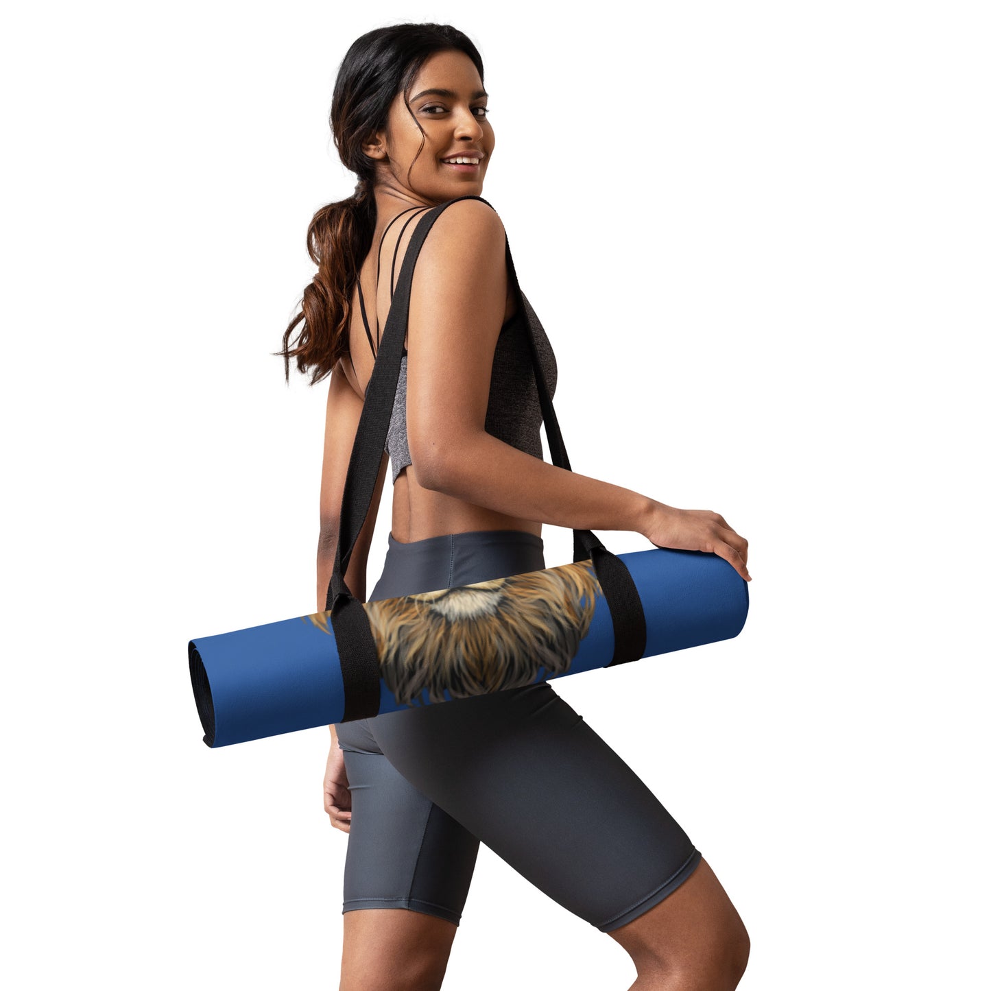 “I’AM BRAVE!”Blue Yoga Mat W/White Font