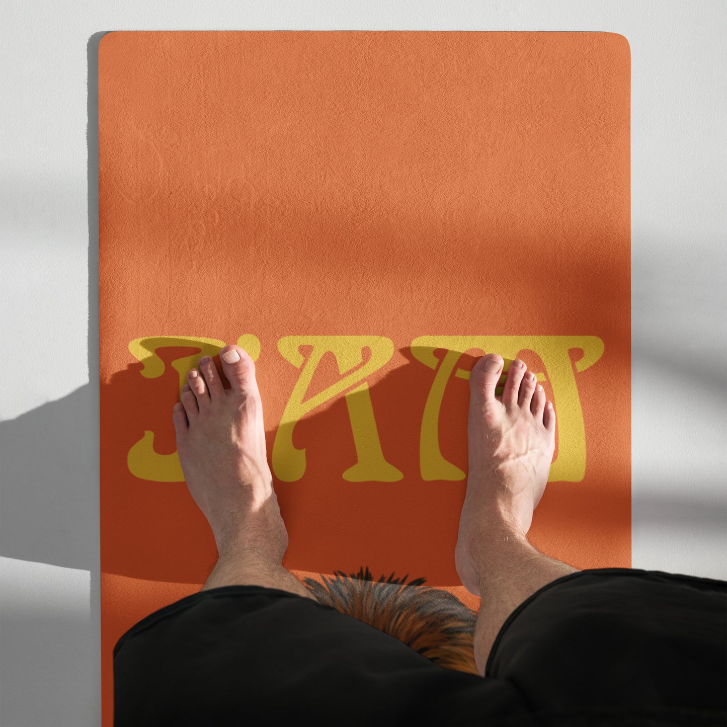 “I’AM STRONG!”Orange Yoga Mat W/Yellow Font