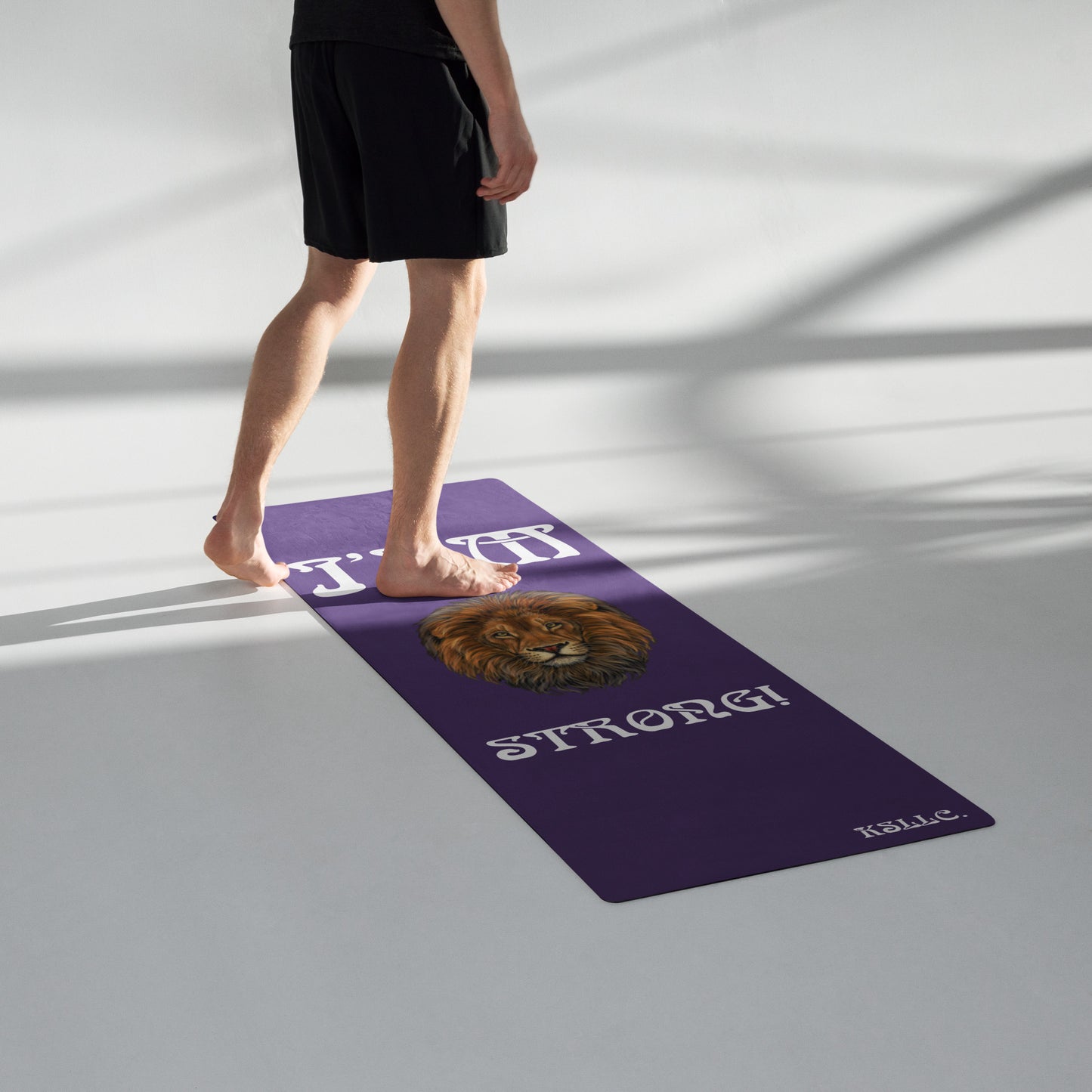 “I’AM STRONG!”Purple Yoga Mat W/White Font