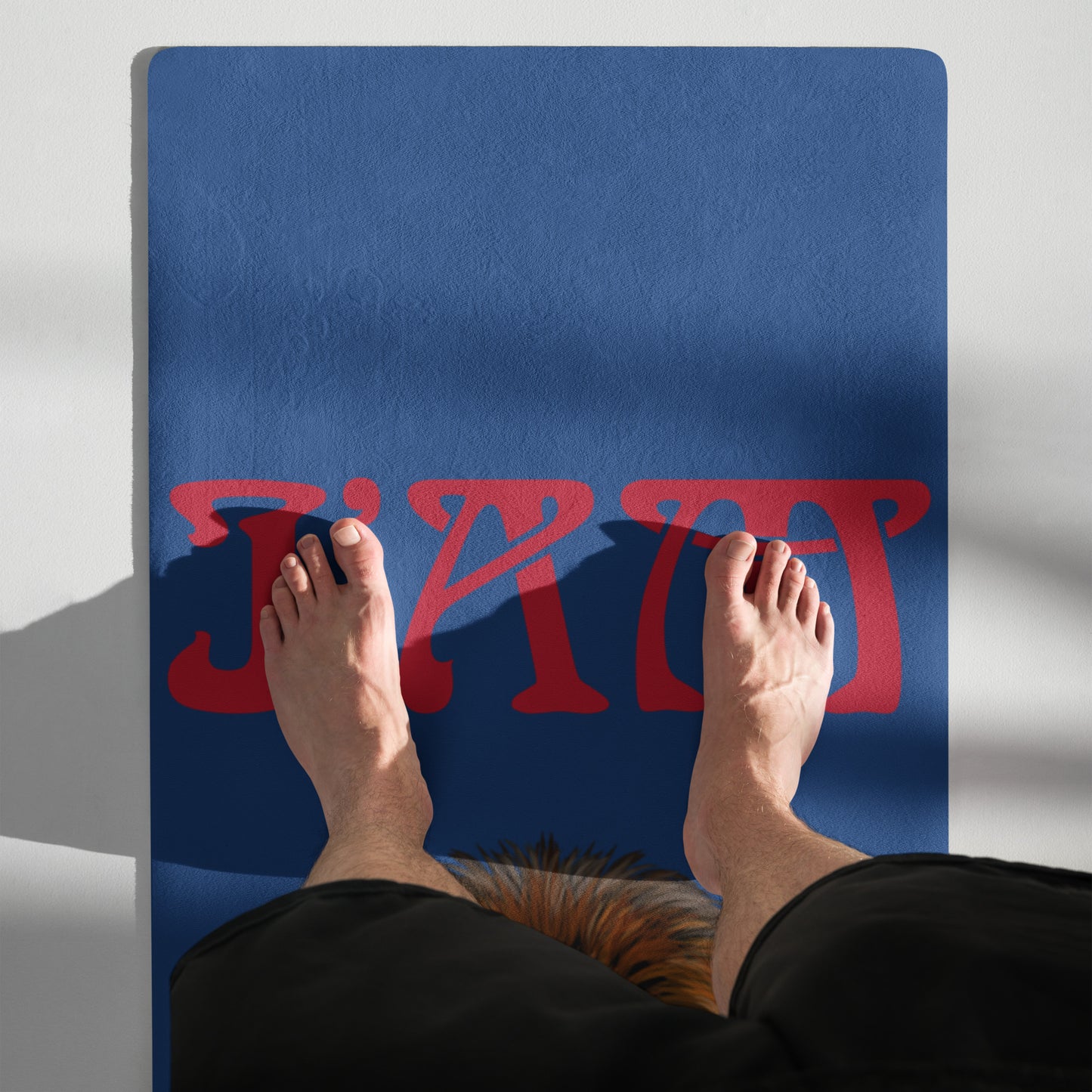 “I’AM STRONG!”Blue Yoga Mat W/Red Font
