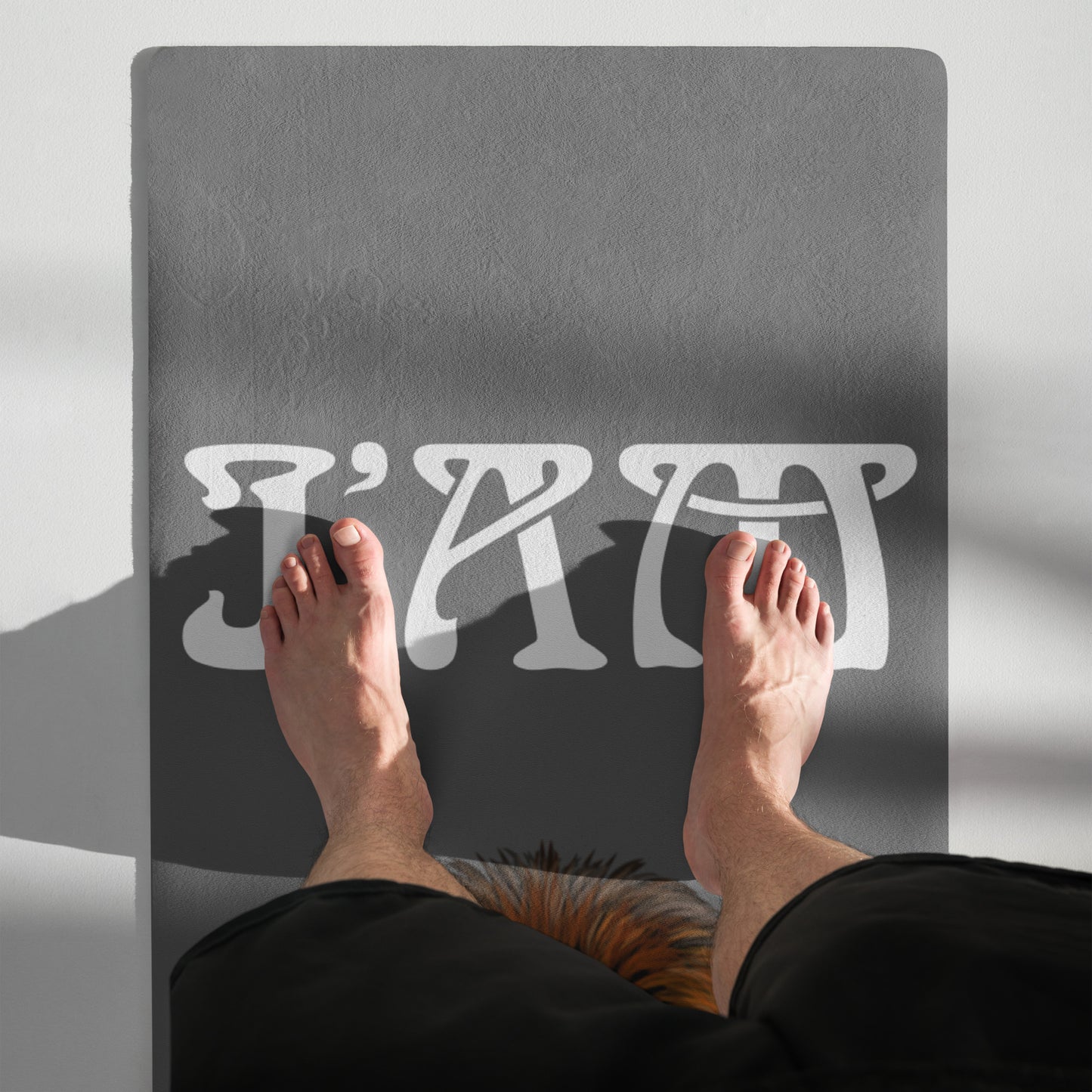 “I’AM STRONG!”Grey Yoga Mat W/White Font