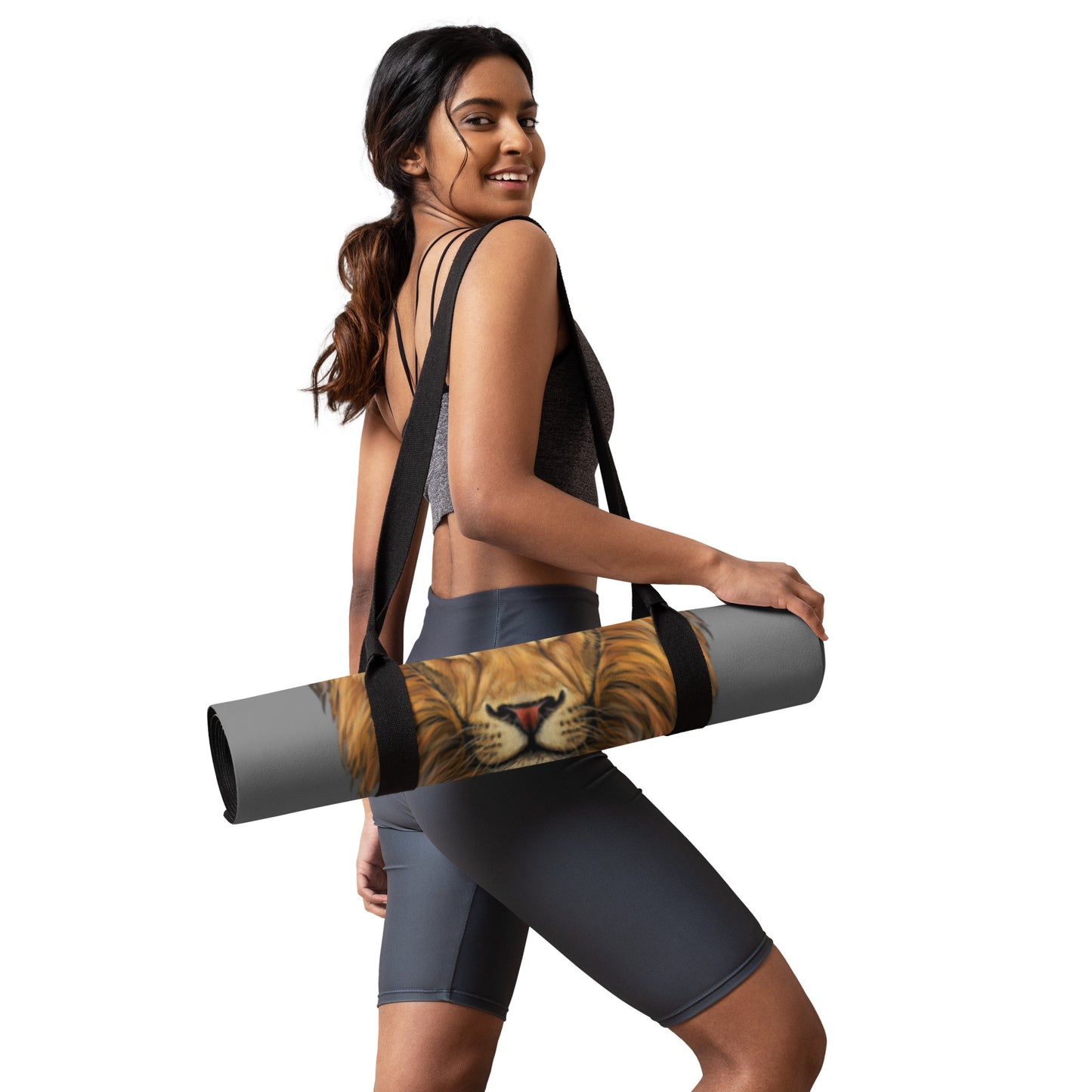 “I’AM STRONG!”Grey Yoga Mat W/White Font