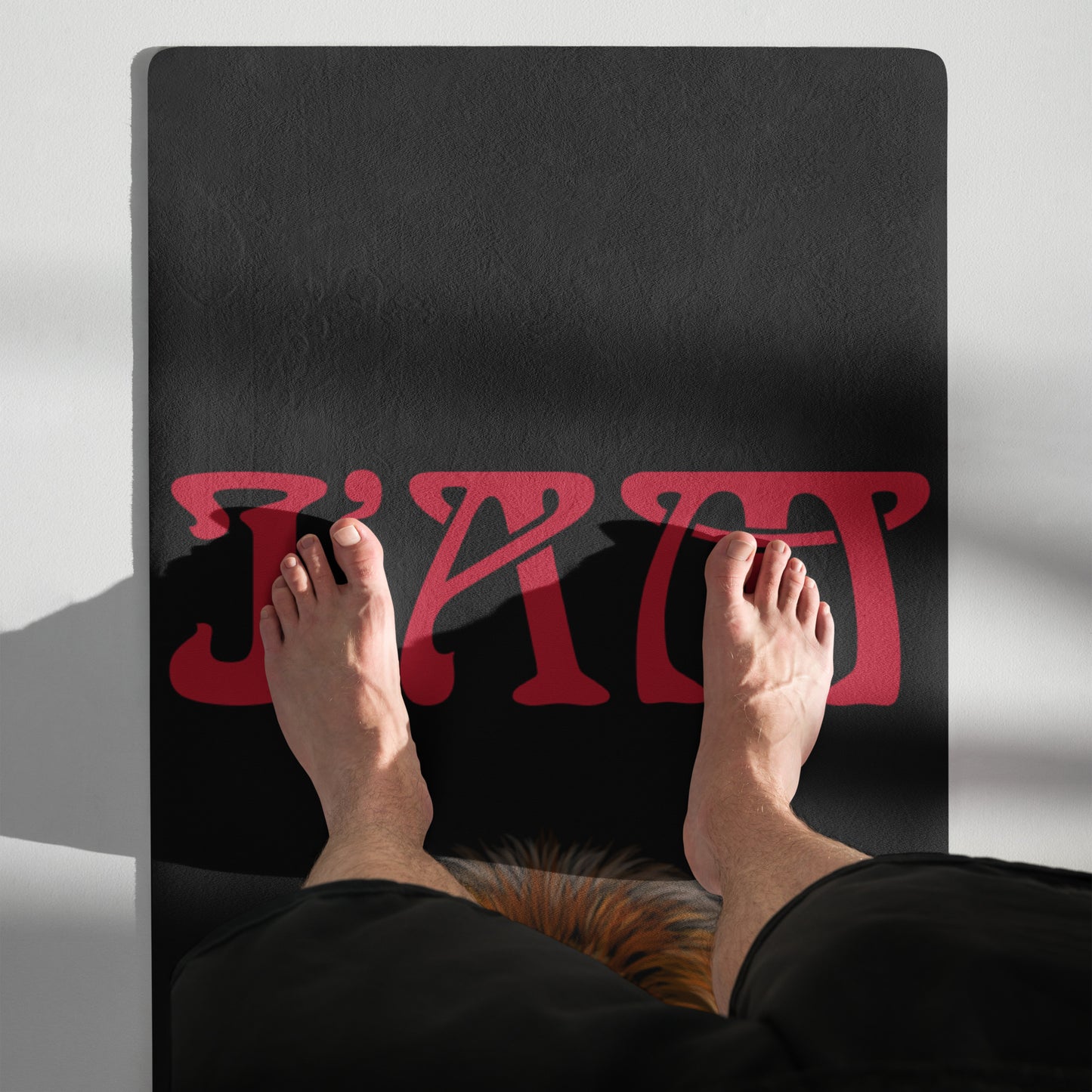 “I’AM STRONG!”Black Yoga Mat W/Red Font