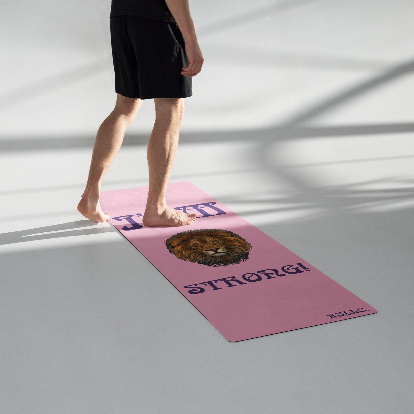“I’AM STRONG!”Cotton Candy Yoga Mat W/Purple Font