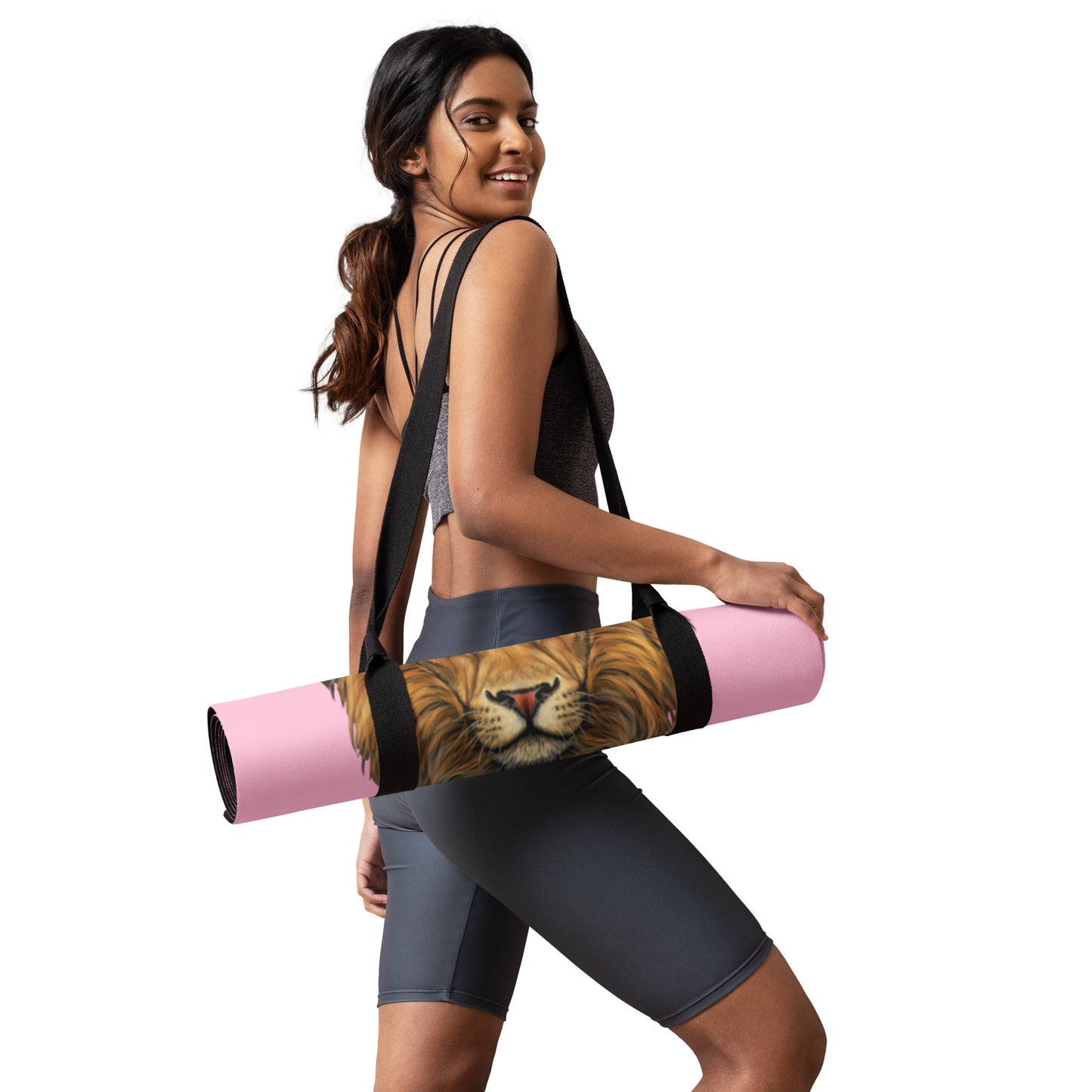 “I’AM STRONG!”Cotton Candy Yoga Mat W/Purple Font