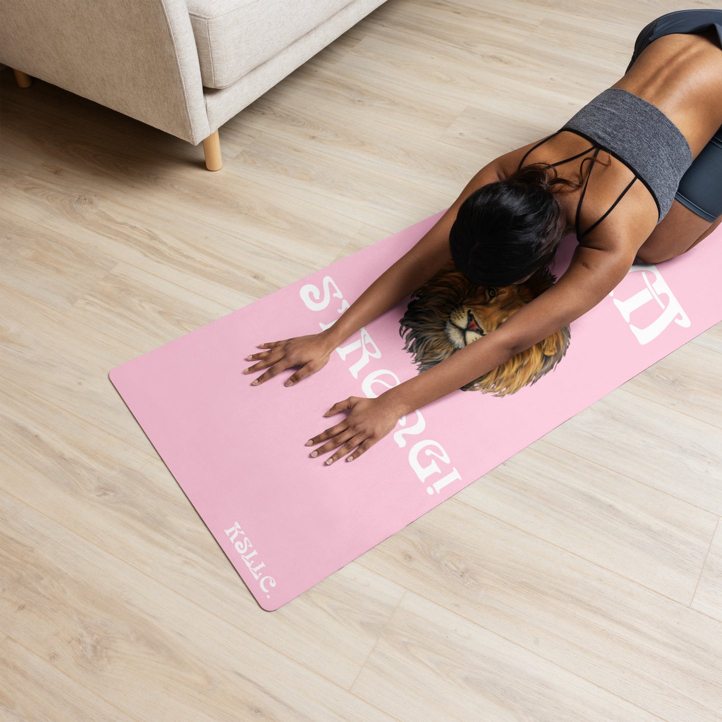 “I’AM STRONG!”Cotton Candy Yoga Mat W/White Font
