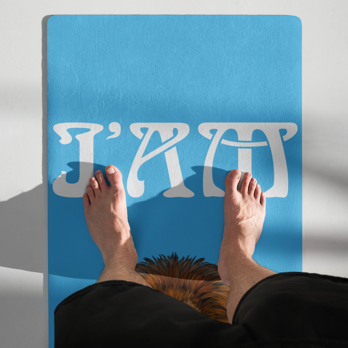 “I’AM STRONG!”SkyBlue Yoga Mat W/White Font
