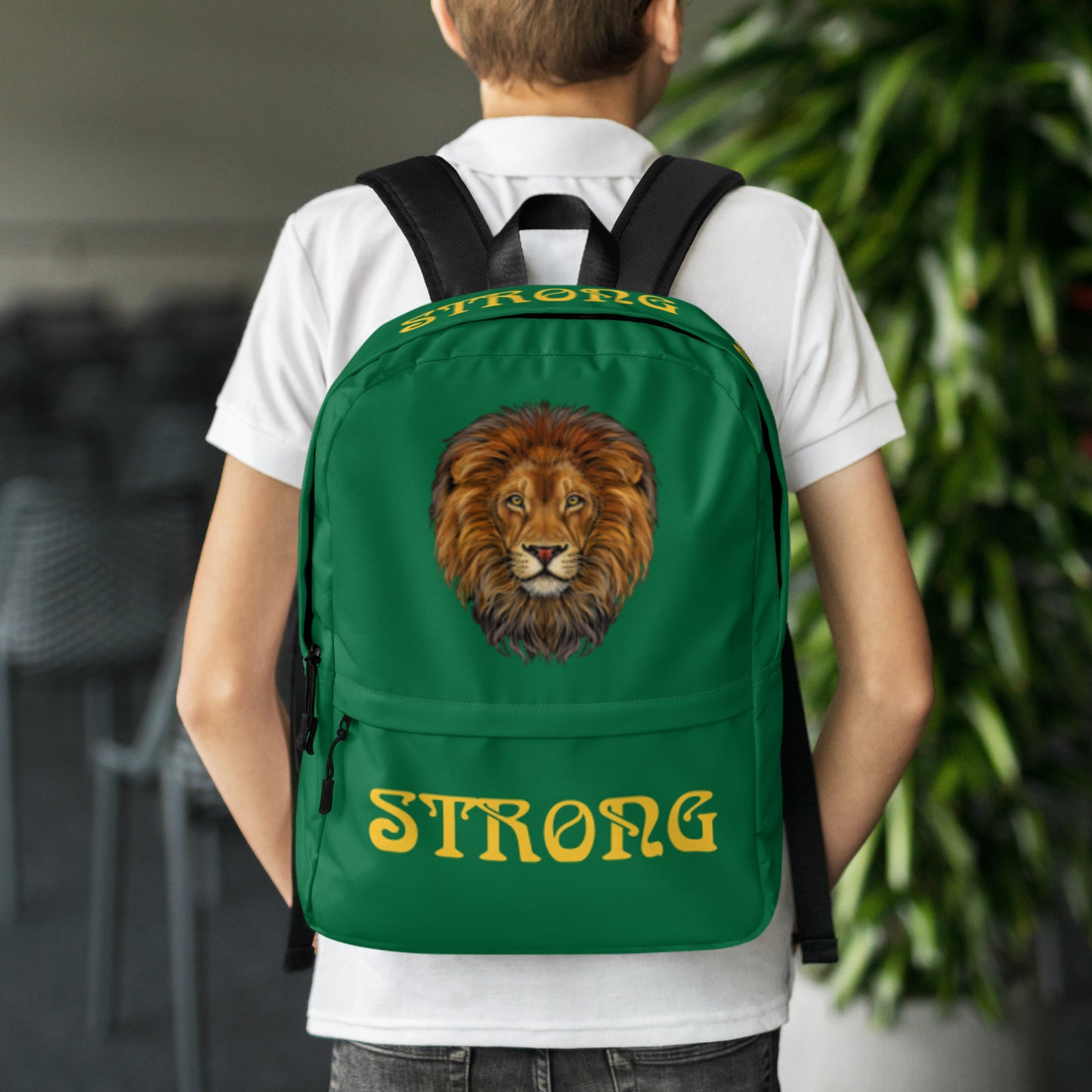 “STRONG” Green Backpack W/Yellow Font