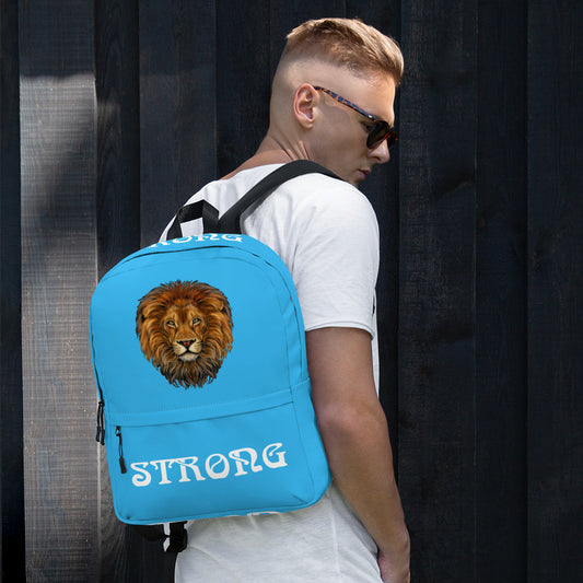 “STRONG” SkyBlue Backpack W/White Font