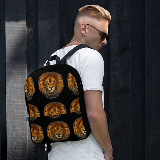 “LION” Black Backpack